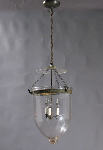 Large Cut Glass Bell Jar Lantern